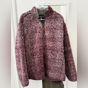 Southern Shirt Co Burgundy Sherpa Pullover